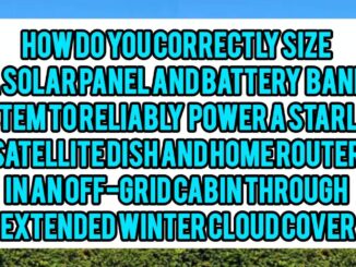 How Do You Correctly Size a Solar Panel and Battery Bank System to Reliably Power a Starlink Satellite Dish and Home Router in an Off-Grid Cabin Through Extended Winter Cloud Cover?