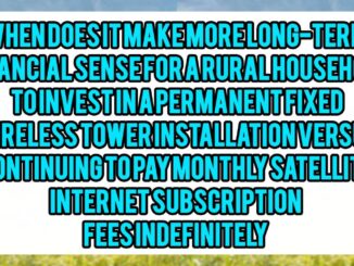 When Does It Make More Long-Term Financial Sense for a Rural Household to Invest in a Permanent Fixed Wireless Tower Installation Versus Continuing to Pay Monthly Satellite Internet Subscription Fees Indefinitely
